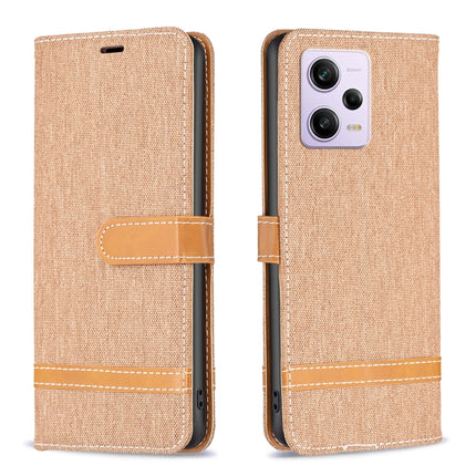 Color Block Denim Texture Leather Phone Case, For Xiaomi Redmi K60 / K60 Pro, For Xiaomi Redmi Note 12 Pro+ Global