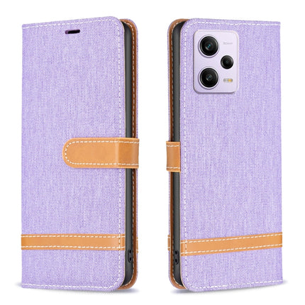 Color Block Denim Texture Leather Phone Case, For Xiaomi Redmi K60 / K60 Pro, For Xiaomi Redmi Note 12 Pro+ Global