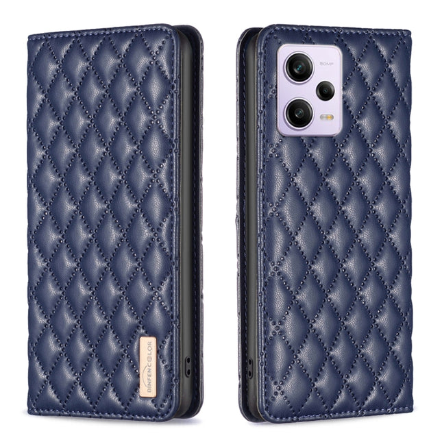 Diamond Lattice Magnetic Leather Flip Phone Case, For Xiaomi Redmi Note 12 Pro 5G Global, For Xiaomi Redmi Note 12 Global