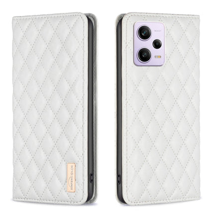 Diamond Lattice Magnetic Leather Flip Phone Case, For Xiaomi Redmi Note 12 Pro 5G Global, For Xiaomi Redmi Note 12 Global