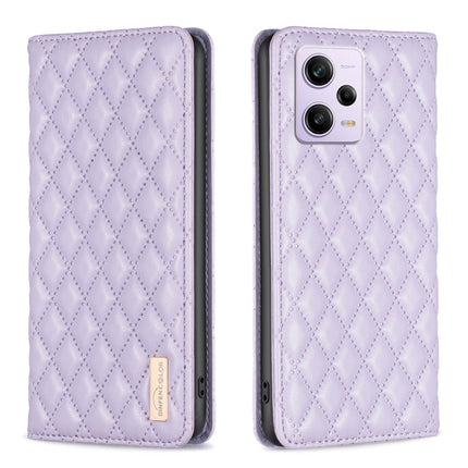Diamond Lattice Magnetic Leather Flip Phone Case, For Xiaomi Redmi Note 12 Pro 5G Global, For Xiaomi Redmi Note 12 Global