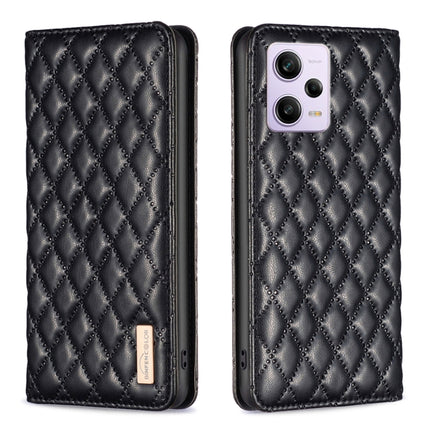 Diamond Lattice Magnetic Leather Flip Phone Case, For Xiaomi Redmi Note 12 Pro 5G Global, For Xiaomi Redmi Note 12 Global