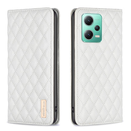 Diamond Lattice Magnetic Leather Flip Phone Case, For Xiaomi Redmi Note 12 Pro 5G Global, For Xiaomi Redmi Note 12 Global