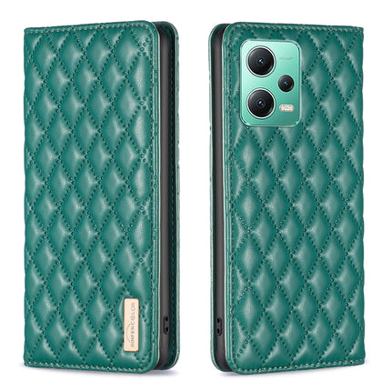 Diamond Lattice Magnetic Leather Flip Phone Case, For Xiaomi Redmi Note 12 Pro 5G Global, For Xiaomi Redmi Note 12 Global