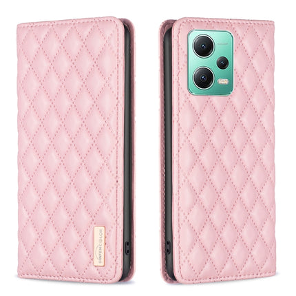 Diamond Lattice Magnetic Leather Flip Phone Case, For Xiaomi Redmi Note 12 Pro 5G Global, For Xiaomi Redmi Note 12 Global