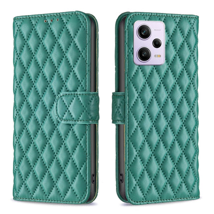 Diamond Lattice Wallet Leather Flip Phone Case, For Xiaomi Redmi Note 12 Pro 5G Global, For Xiaomi Redmi Note 12 Global