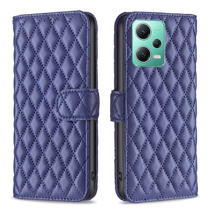 Diamond Lattice Wallet Leather Flip Phone Case, For Xiaomi Redmi Note 12 Pro 5G Global, For Xiaomi Redmi Note 12 Global