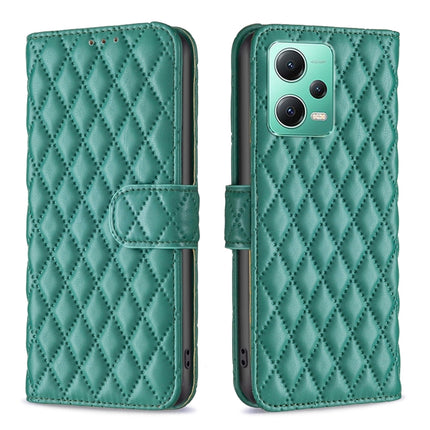 Diamond Lattice Wallet Leather Flip Phone Case, For Xiaomi Redmi Note 12 Pro 5G Global, For Xiaomi Redmi Note 12 Global