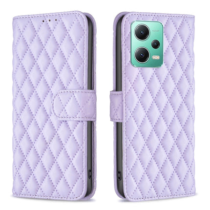 Diamond Lattice Wallet Leather Flip Phone Case, For Xiaomi Redmi Note 12 Pro 5G Global, For Xiaomi Redmi Note 12 Global