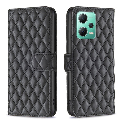 Diamond Lattice Wallet Leather Flip Phone Case, For Xiaomi Redmi Note 12 Pro 5G Global, For Xiaomi Redmi Note 12 Global