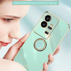 XINLI Straight Edge 6D Electroplate TPU Phone Case with Ring Holder, For vivo iQOO 11 Pro 5G, For Xiaomi Redmi 12C 4G, For Xiaomi Redmi Note 12 Pro Speed