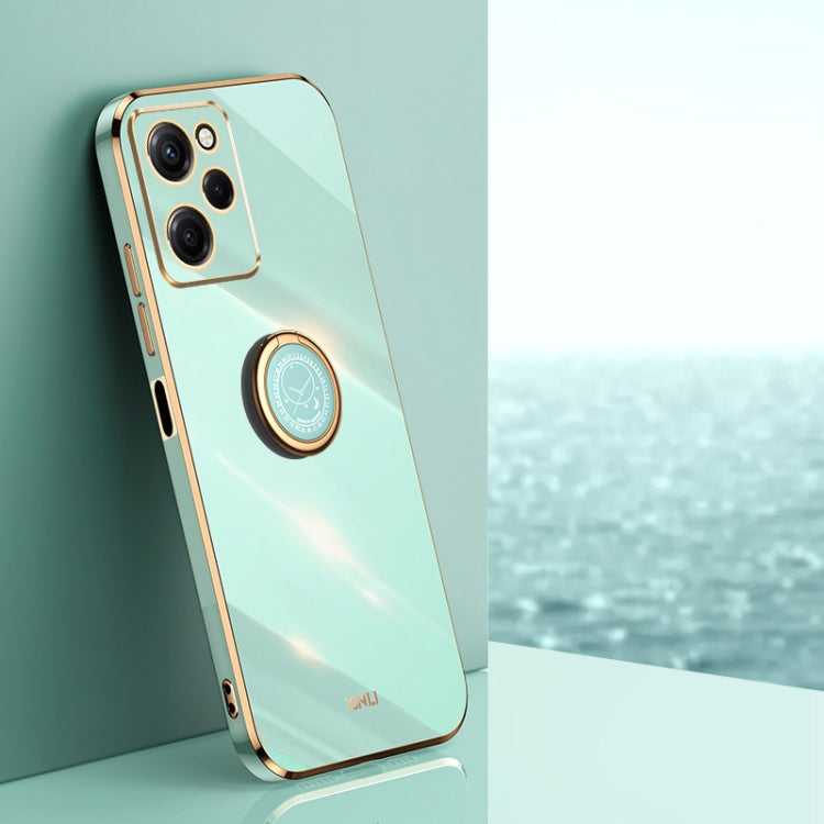XINLI Straight Edge 6D Electroplate TPU Phone Case with Ring Holder, For vivo iQOO 11 Pro 5G, For Xiaomi Redmi 12C 4G, For Xiaomi Redmi Note 12 Pro Speed