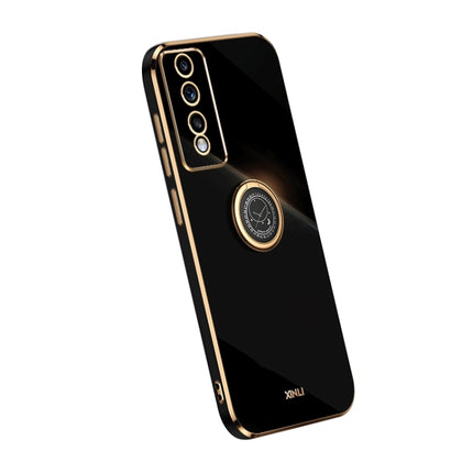 XINLI Straight Edge 6D Electroplate TPU Phone Case with Ring Holder
