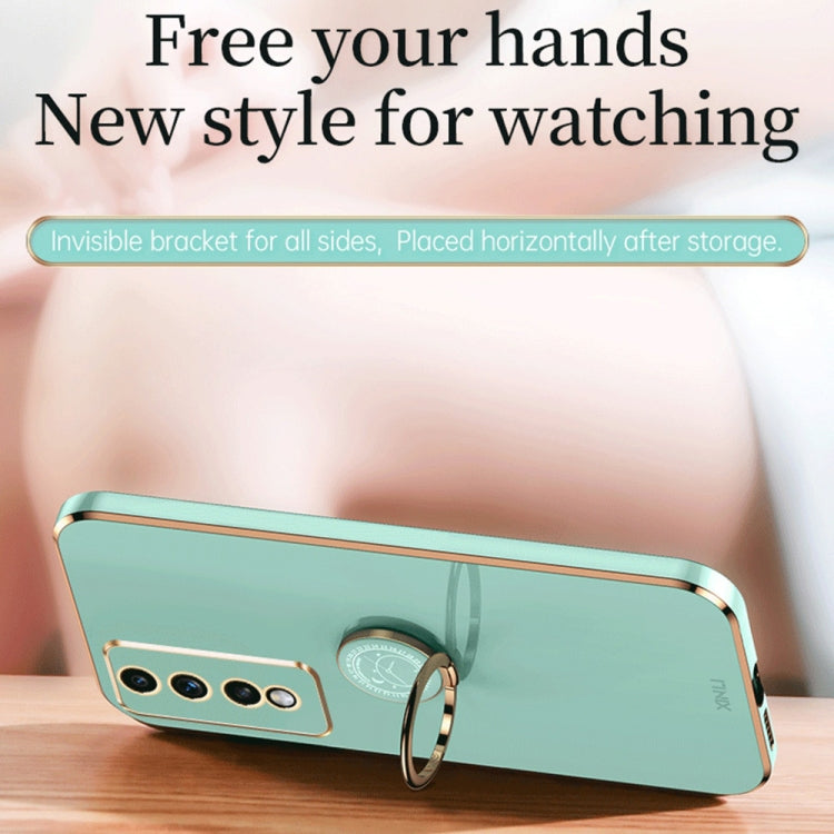 XINLI Straight Edge 6D Electroplate TPU Phone Case with Ring Holder, For Honor 80 GT 5G, For Honor 80 Pro Flat