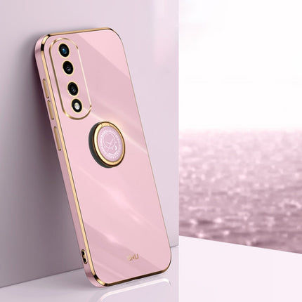 XINLI Straight Edge 6D Electroplate TPU Phone Case with Ring Holder