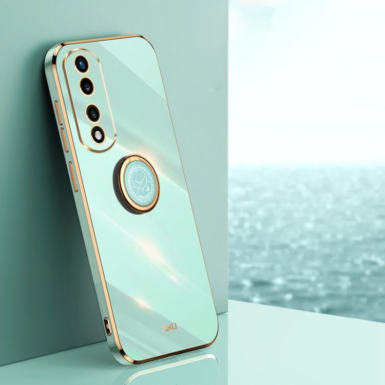 XINLI Straight Edge 6D Electroplate TPU Phone Case with Ring Holder, For Honor 80 GT 5G, For Honor 80 Pro Flat