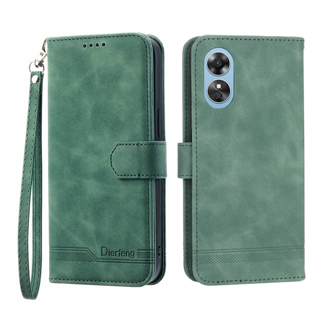 Dierfeng Dream Line TPU + PU Leather Phone Case, For OPPO A17, For OPPO A57 4G, For OPPO A57 5G, For OPPO Reno8