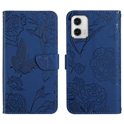 HT03 Skin Feel Butterfly Embossed Flip Leather Phone Case, For Motorola Moto G73 5G, For OPPO A58 5G/A78 5G, For OPPO Reno8 T 4G, For TCL 40 SE