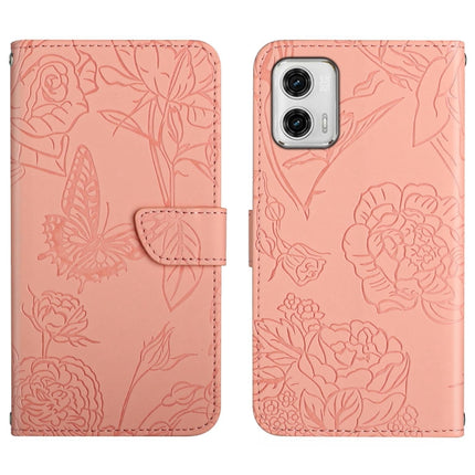 HT03 Skin Feel Butterfly Embossed Flip Leather Phone Case, For Motorola Moto G73 5G, For OPPO A58 5G/A78 5G, For OPPO Reno8 T 4G, For TCL 40 SE