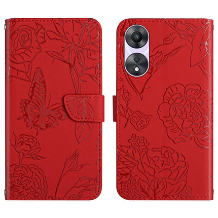 HT03 Skin Feel Butterfly Embossed Flip Leather Phone Case, For Motorola Moto G73 5G, For OPPO A58 5G/A78 5G, For OPPO Reno8 T 4G, For TCL 40 SE