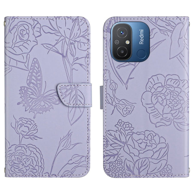 HT03 Skin Feel Butterfly Embossed Flip Leather Phone Case, For Xiaomi Redmi 11A 4G