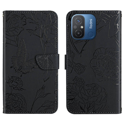 HT03 Skin Feel Butterfly Embossed Flip Leather Phone Case, For Xiaomi Redmi 11A 4G