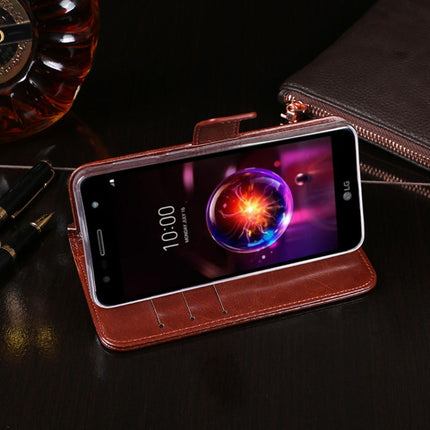 idewei Crazy Horse Texture Horizontal Flip Leather Case with Holder & Card Slots & Wallet, For LG X power3