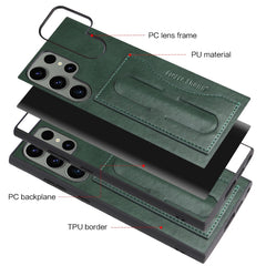 Fierre Shann Full Coverage Protective Leather Phone Case, For Samsung Galaxy S23+ 5G, For Samsung Galaxy S23 Ultra 5G