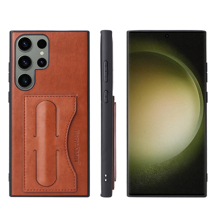 Fierre Shann Full Coverage Protective Leather Phone Case, For Samsung Galaxy S23+ 5G, For Samsung Galaxy S23 Ultra 5G