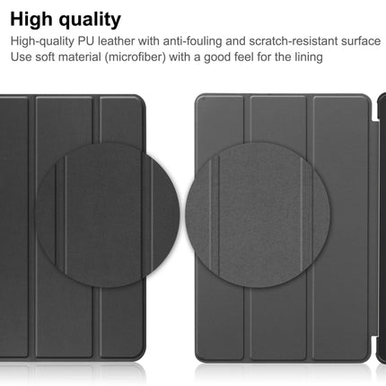 Custer Pure Color 3-Fold Holder Leather Tablet Case, For Lenovo Tab M8 4th Gen / TB-300FU, For Huawei Matepad SE 10.4