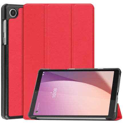Custer Pure Color 3-Fold Holder Leather Tablet Case, For Lenovo Tab M8 4th Gen / TB-300FU, For Huawei Matepad SE 10.4