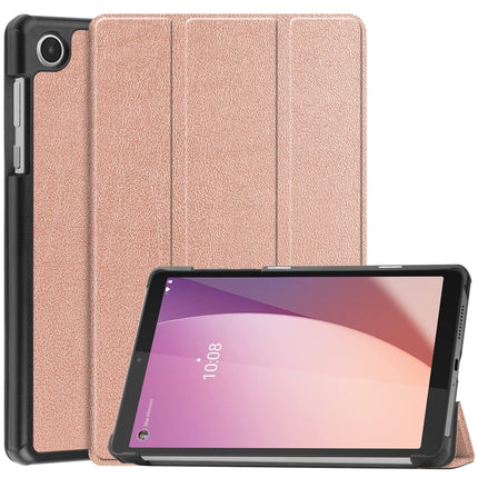 Custer Pure Color 3-Fold Holder Leather Tablet Case, For Lenovo Tab M8 4th Gen / TB-300FU, For Huawei Matepad SE 10.4