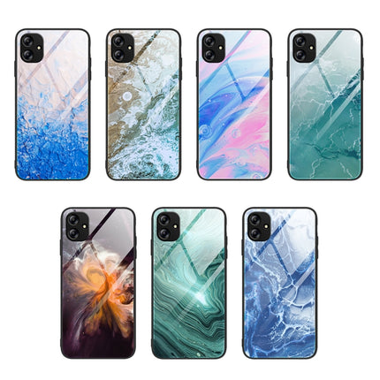Marble Pattern Glass Phone Case, For Samsung Galaxy A04e, For Samsung Galaxy A14 5G, For Samsung Galaxy A34 5G