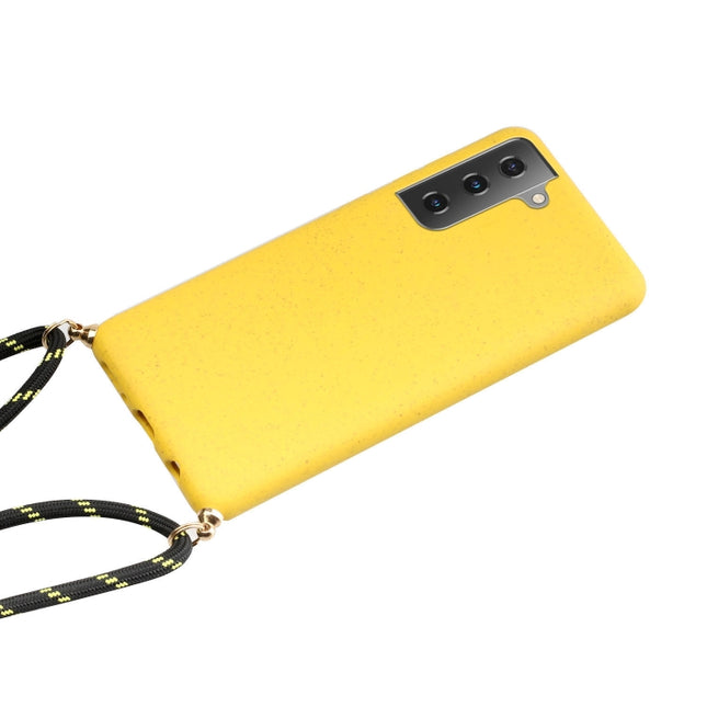 Wheat Straw Material + TPU Phone Case with Lanyard, For Samsung Galaxy A14 5G, For Samsung Galaxy S23 FE 5G, For Samsung Galaxy A34 5G, For Samsung Galaxy A54 5G