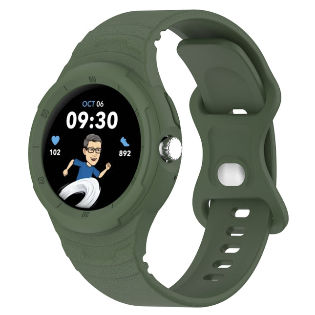 Leather Texture Silicone Integrated Watch Band, For Google Pixel Watch