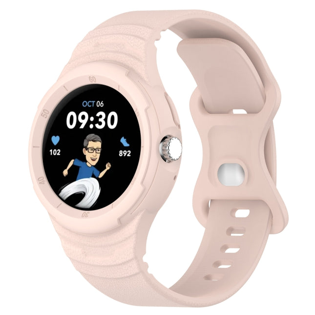 Leather Texture Silicone Integrated Watch Band, For Google Pixel Watch