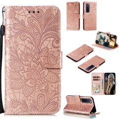 Lace Flower Embossing Pattern Horizontal Flip Leather Case , with Holder & Card Slots & Wallet & Photo Frame & Lanyard, For Huawei Nova 7, For Huawei Nova 7 Pro, For Huawei Nova 7 SE, For Huawei P40 Pro Plus, For Huawei Honor 30