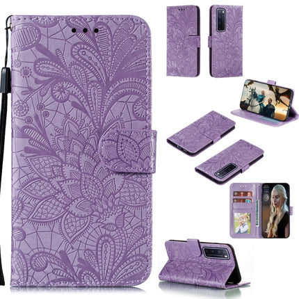 Lace Flower Embossing Pattern Horizontal Flip Leather Case , with Holder & Card Slots & Wallet & Photo Frame & Lanyard, For Xiaomi Redmi Note 9S, For Huawei Nova 7, For Huawei Nova 7 Pro, For Huawei Nova 7 SE