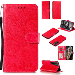 Lace Flower Embossing Pattern Horizontal Flip Leather Case , with Holder & Card Slots & Wallet & Photo Frame & Lanyard, For Huawei Nova 7, For Huawei Nova 7 Pro, For Huawei Nova 7 SE, For Huawei P40 Pro Plus, For Huawei Honor 30