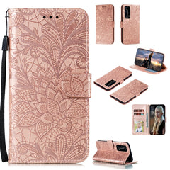 Lace Flower Embossing Pattern Horizontal Flip Leather Case , with Holder & Card Slots & Wallet & Photo Frame & Lanyard, For Huawei Nova 7, For Huawei Nova 7 Pro, For Huawei Nova 7 SE, For Huawei P40 Pro Plus, For Huawei Honor 30