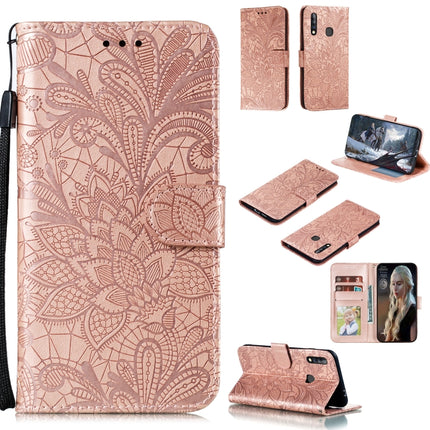 Lace Flower Embossing Pattern Horizontal Flip Leather Case , with Holder & Card Slots & Wallet & Photo Frame & Lanyard, For Galaxy A11, For Galaxy A41, For Galaxy A70e, For Galaxy M31