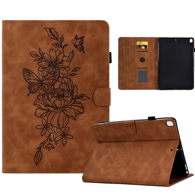 Peony Butterfly Embossed Leather Smart Tablet Case, For iPad 10.2 2020/2019 / Air 10.5 2019, For iPad 2025 / 2022, For iPad Air / Air 2 / 9.7 2017 / 9.7 2018, For iPad mini 2024 / mini 6