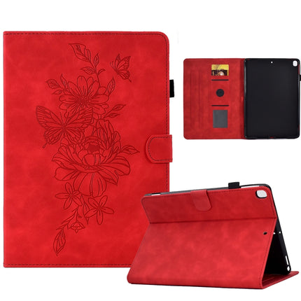 Peony Butterfly Embossed Leather Smart Tablet Case, For iPad 10.2 2020/2019 / Air 10.5 2019, For iPad 2025 / 2022, For iPad Air / Air 2 / 9.7 2017 / 9.7 2018, For iPad mini 2024 / mini 6