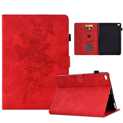 Peony Butterfly Embossed Leather Smart Tablet Case, For iPad 10.2 2020/2019 / Air 10.5 2019, For iPad 2025 / 2022, For iPad Air / Air 2 / 9.7 2017 / 9.7 2018, For iPad mini 2024 / mini 6