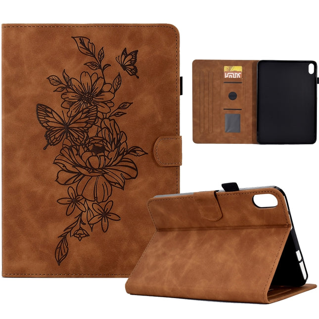 Peony Butterfly Embossed Leather Smart Tablet Case, For iPad 10.2 2020/2019 / Air 10.5 2019, For iPad 2025 / 2022, For iPad Air / Air 2 / 9.7 2017 / 9.7 2018, For iPad mini 2024 / mini 6