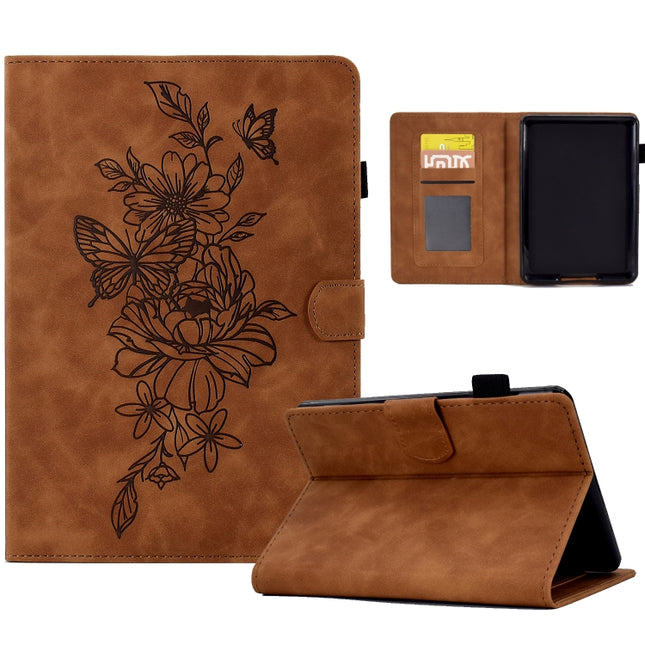 Peony Butterfly Embossed Leather Smart Tablet Case, For Amazon Kindle Paperwhite 5