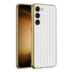 GKK Weave Texture Electroplating PU Protective Phone Case, For Samsung Galaxy S23+ 5G