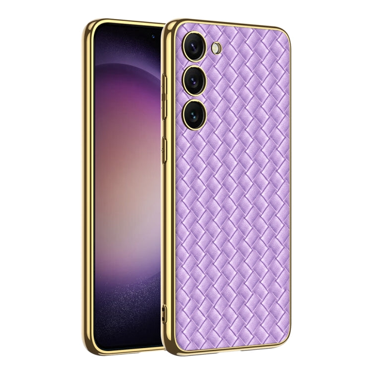 GKK Weave Texture Electroplating PU Protective Phone Case, For Samsung Galaxy S23+ 5G