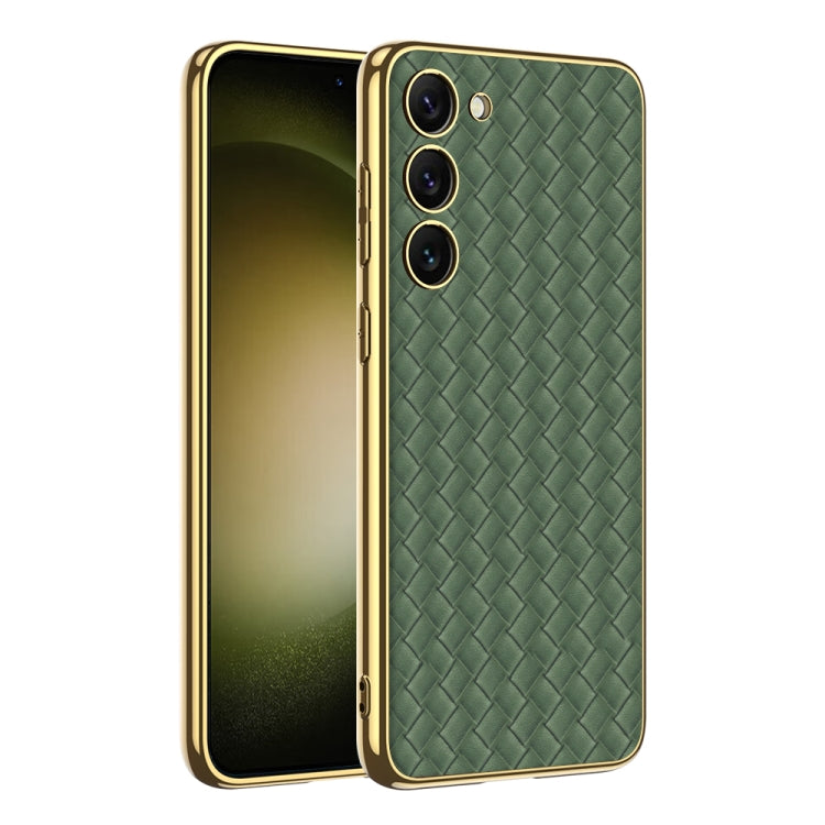 GKK Weave Texture Electroplating PU Protective Phone Case, For Samsung Galaxy S23+ 5G