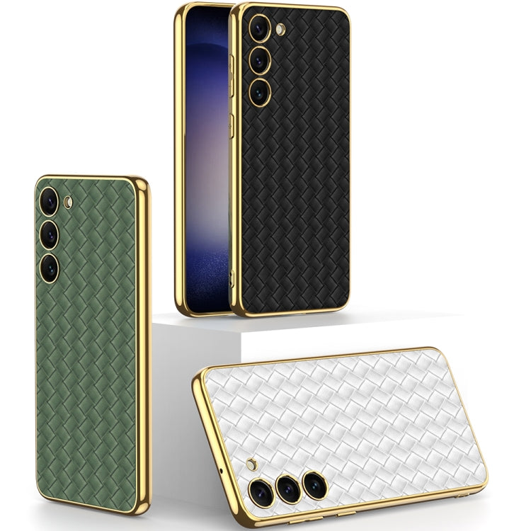GKK Weave Texture Electroplating PU Protective Phone Case, For Samsung Galaxy S23+ 5G